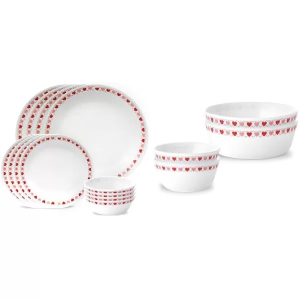 Corelle Everyday Expressions 12-Pc Dinnerware Set, Service for 4, Durable and Eco-Friendly, Higher Rim Glass Plate &amp; Bowl Set, Microwave and Dishwasher Safe, Azure Medallion