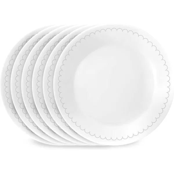 Corelle Vitrelle 8-Piece Appetizer Plates Set, Triple Layer Glass and Chip Resistant, Lightweight Round 6-3/4-inch Plates, Country Cottage
