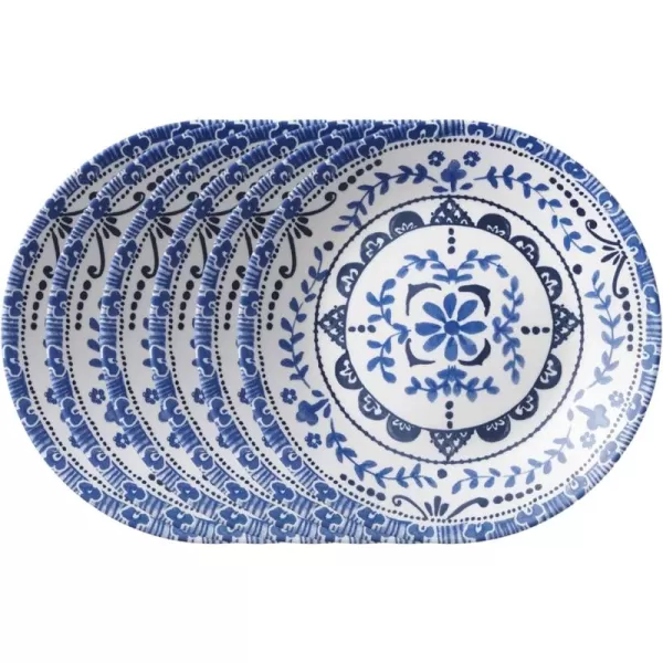 Corelle Vitrelle 8-Piece Appetizer Plates Set, Triple Layer Glass and Chip Resistant, Lightweight Round 6-3/4-inch Plates, Country Cottage