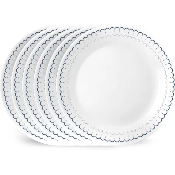 Corelle Vitrelle 8-Piece Dinner Plates Set, Triple Layer Glass and Chip Resistant, Lightweight Round , Country Cottage