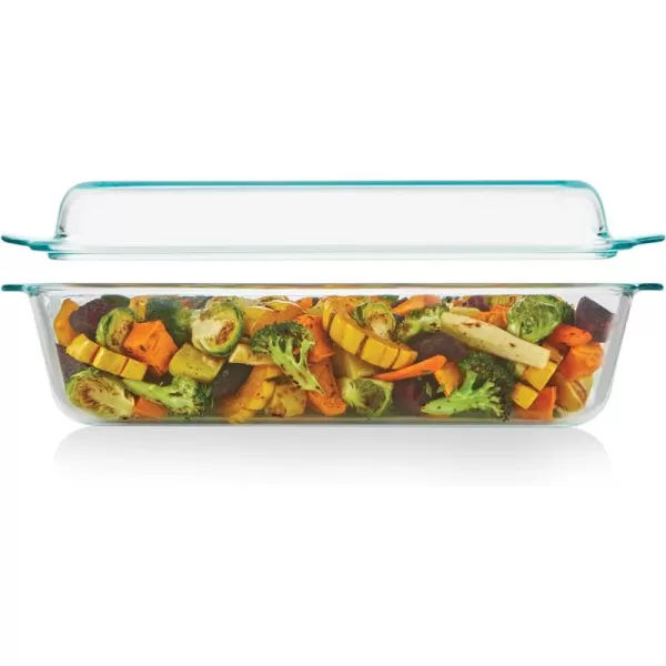 Pyrex Deep 5.2-Qt  2-in-1 Glass Baking Dish with Glass Lid, Extra Large Rectangular Baking Pan For Casserole &amp; Lasagna, Dishwasher, Freezer, Microwave and Pre-Heated Oven Safe