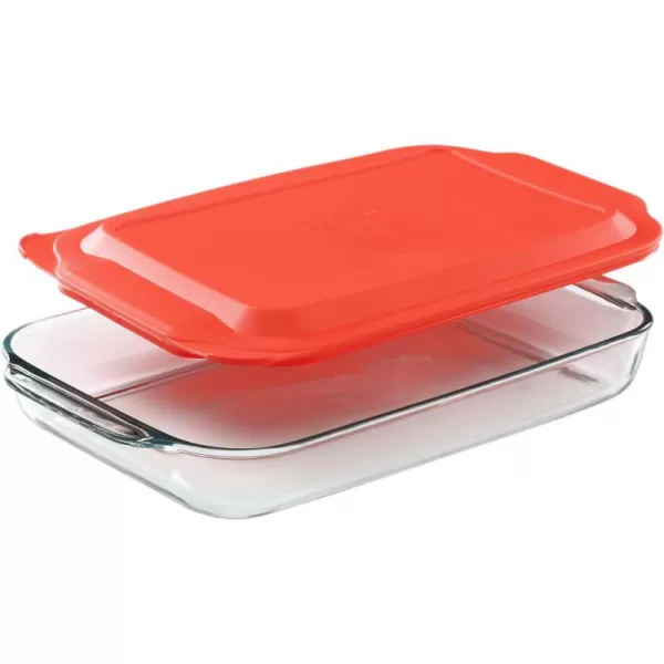 Pyrex Easy Grab 4-Piece Glass Baking Dish Set with Lids, 2-Qt Glass Bakeware Set, Non-Toxic, BPA-Free Lids, Tempered Glass Nesting Bakeware Set