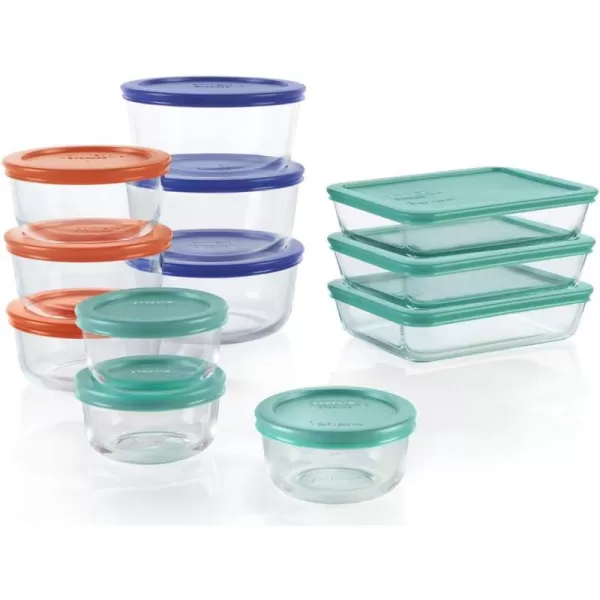 Pyrex Simply Store Food Storage Container Set with BPA-Free Lid, Rectangular Glass Storage Containers, Dishwasher, Microwave and Freezer Safe, 10 Piece