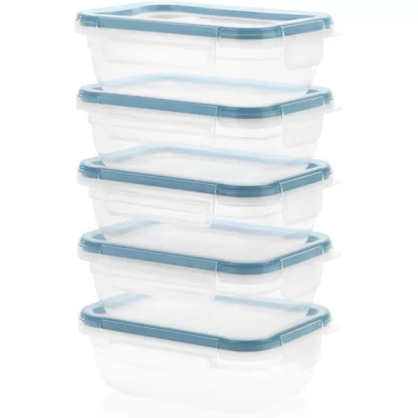 Snapware Total Solution 6-Pc Plastic Food Storage Containers Set with Lids, 8.5-Cup Rectangle Meal Prep Container, Non-Toxic, BPA-Free with 4 Locking Tabs, Microwave, Dishwasher, and Freezer Safe