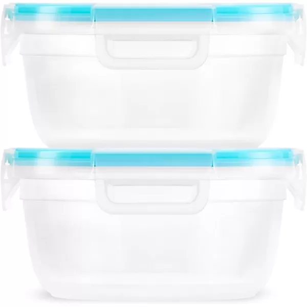 Snapware Total Solution 6-Pc Plastic Food Storage Containers Set with Lids, 8.5-Cup Rectangle Meal Prep Container, Non-Toxic, BPA-Free with 4 Locking Tabs, Microwave, Dishwasher, and Freezer Safe