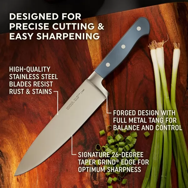 Chicago Cutlery Halsted  Full Cutlery Knife &amp; Wooden Block Set, Ergonomic Handles and Sharp Stainless Steel Professional Chef Cutlery Set