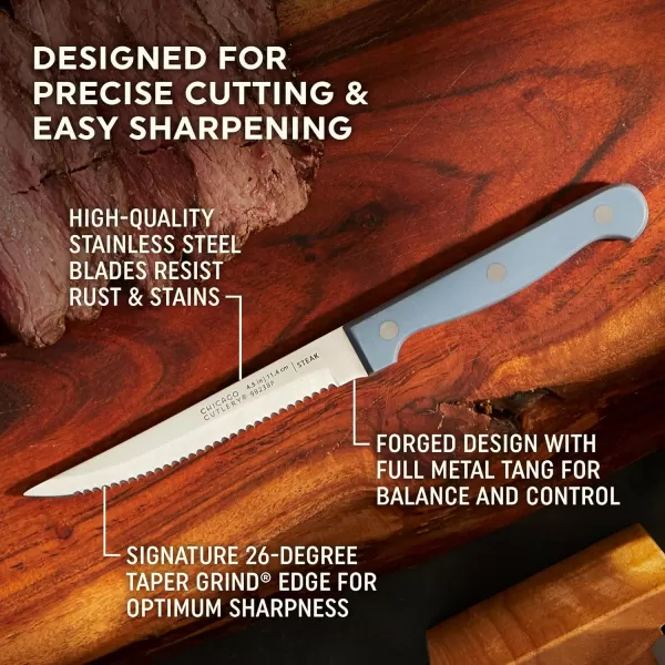 Chicago Cutlery Halsted  Full Cutlery Knife &amp; Wooden Block Set, Ergonomic Handles and Sharp Stainless Steel Professional Chef Cutlery Set