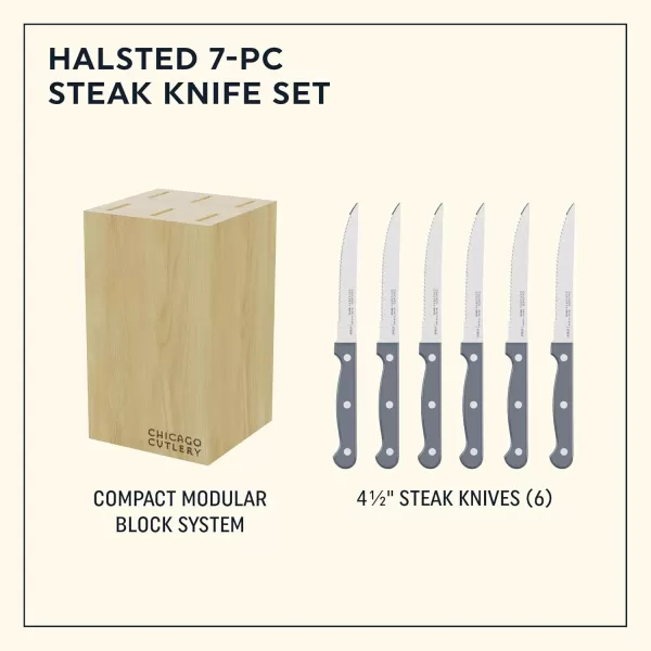 Chicago Cutlery Halsted  Full Cutlery Knife &amp; Wooden Block Set, Ergonomic Handles and Sharp Stainless Steel Professional Chef Cutlery Set
