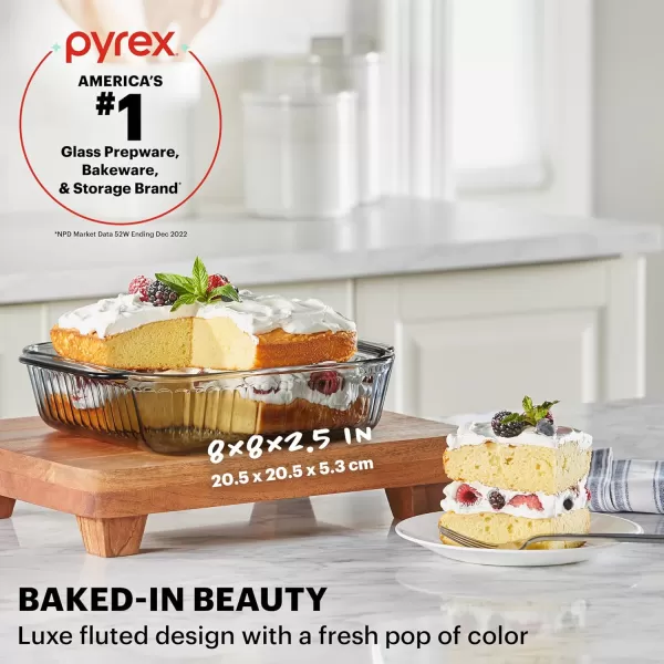 Pyrex Colors  Tinted Glass Baking Dish with BPA-Free Lid, Oblong Bakeware Glass Pan For Casserole &amp; Lasagna, Dishwasher, Freezer, Microwave and Pre-Heated Oven Safe, Smoke