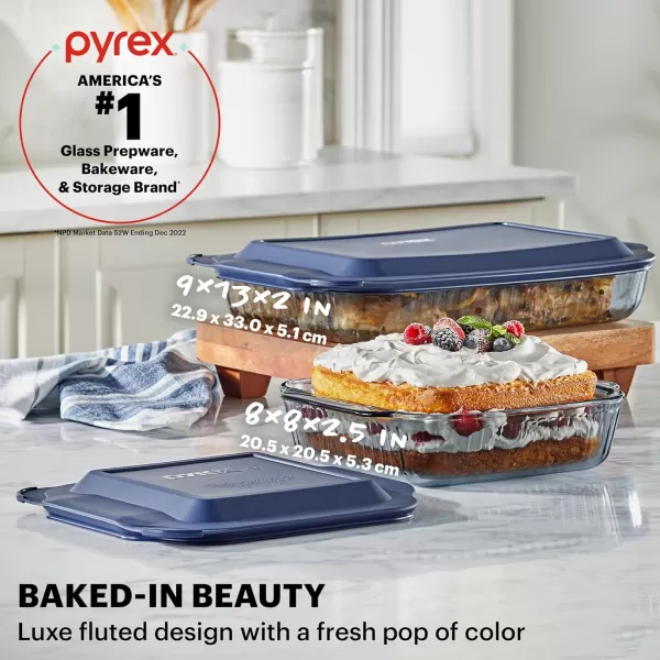 Pyrex Colors  Tinted Glass Baking Dish with BPA-Free Lid, Oblong Bakeware Glass Pan For Casserole &amp; Lasagna, Dishwasher, Freezer, Microwave and Pre-Heated Oven Safe, Smoke
