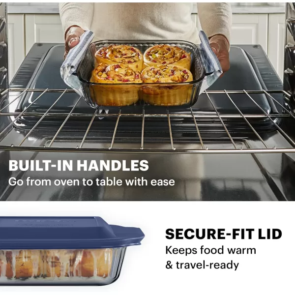 Pyrex Colors  Tinted Glass Baking Dish with BPA-Free Lid, Oblong Bakeware Glass Pan For Casserole &amp; Lasagna, Dishwasher, Freezer, Microwave and Pre-Heated Oven Safe, Smoke
