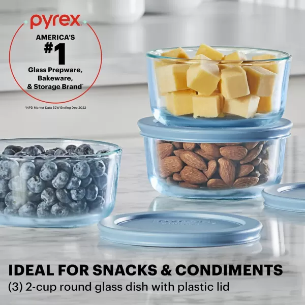 Pyrex Colors  Tinted Glass Rectangle Food Storage Container Set, Snug Fit Non-Toxic Plastic BPA-Free Lids, Freezer Dishwasher Microwave Safe, 3 Cup, 6 Cup &amp; 11 Cup, Green