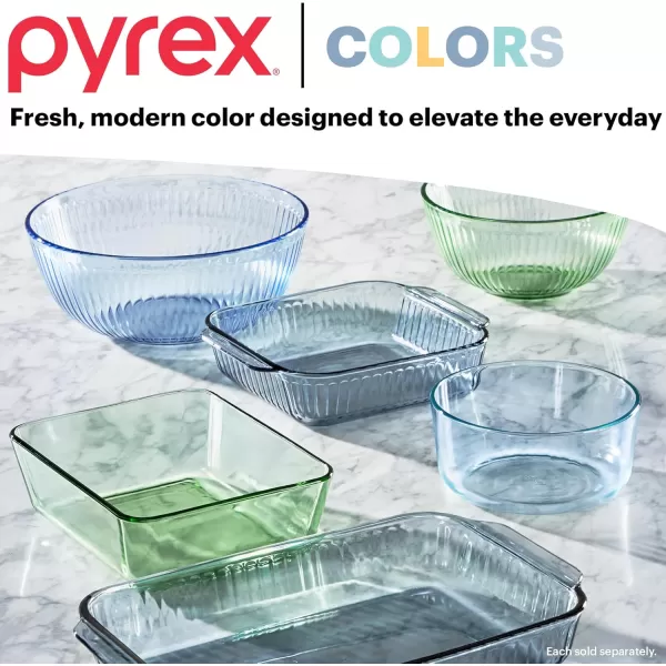 Pyrex Colors  Tinted Glass Rectangle Food Storage Container Set, Snug Fit Non-Toxic Plastic BPA-Free Lids, Freezer Dishwasher Microwave Safe, 3 Cup, 6 Cup &amp; 11 Cup, Green