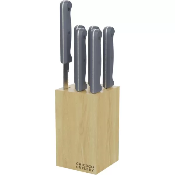 Chicago Cutlery Halsted  Full Cutlery Knife &amp; Wooden Block Set, Ergonomic Handles and Sharp Stainless Steel Professional Chef Cutlery Set