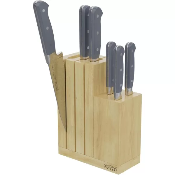 Chicago Cutlery Halsted  Full Cutlery Knife &amp; Wooden Block Set, Ergonomic Handles and Sharp Stainless Steel Professional Chef Cutlery Set