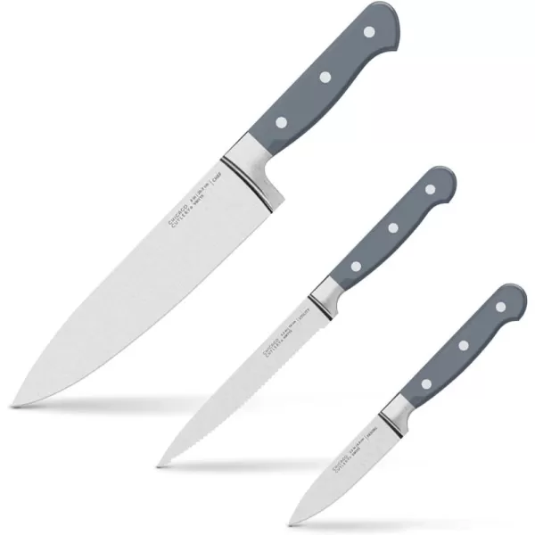 Chicago Cutlery Halsted  Full Cutlery Knife &amp; Wooden Block Set, Ergonomic Handles and Sharp Stainless Steel Professional Chef Cutlery Set