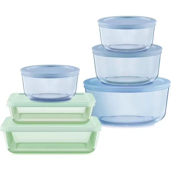 Pyrex Colors  Tinted Glass Rectangle Food Storage Container Set, Snug Fit Non-Toxic Plastic BPA-Free Lids, Freezer Dishwasher Microwave Safe, 3 Cup, 6 Cup &amp; 11 Cup, Green