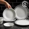 imageCorelle 6Piece 85quot Lunch Round Plates Vitrelle Triple Layer Glass Lightweight Round Plates Salad Plates Chip and Scratch Resistant Microwave and Dishwasher Safe Brasserie MediumBrasserie