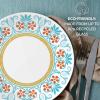 imageCorelle 6Piece 85quot Lunch Round Plates Vitrelle Triple Layer Glass Lightweight Round Plates Salad Plates Chip and Scratch Resistant Microwave and Dishwasher Safe Brasserie MediumLisbon Terrace