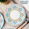 imageCorelle 6Piece 85quot Lunch Round Plates Vitrelle Triple Layer Glass Lightweight Round Plates Salad Plates Chip and Scratch Resistant Microwave and Dishwasher Safe Brasserie MediumLisbon Terrace