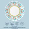 imageCorelle 6Piece 85quot Lunch Round Plates Vitrelle Triple Layer Glass Lightweight Round Plates Salad Plates Chip and Scratch Resistant Microwave and Dishwasher Safe Brasserie MediumLisbon Terrace