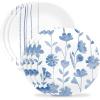 imageCorelle 6Piece 85quot Vitrelle Glass Lunch Plates Lightweight Scratch Resistant  Botanical Stripes85 Lunch Plates