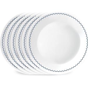 imageCorelle 6Piece 85quot Lunch Round Plates Vitrelle Triple Layer Glass Lightweight Round Plates Salad Plates Chip and Scratch Resistant Microwave and Dishwasher Safe Brasserie MediumCaspian