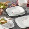 imageCorelle Vitrelle 18Piece Service for 6 Square Dinnerware Set Triple Layer Glass and Chip Resistant Lightweight Square Plates and Bowls Set Pure WhiteSplendor