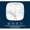 imageCorelle Vitrelle 18Piece Service for 6 Square Dinnerware Set Triple Layer Glass and Chip Resistant Lightweight Square Plates and Bowls Set Pure WhiteSimple Lines