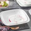 imageCorelle Vitrelle 18Piece Service for 6 Square Dinnerware Set Triple Layer Glass and Chip Resistant Lightweight Square Plates and Bowls Set Pure WhiteSplendor