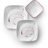 imageCorelle Vitrelle 18Piece Service for 6 Square Dinnerware Set Triple Layer Glass and Chip Resistant Lightweight Square Plates and Bowls Set Pure WhiteSplendor