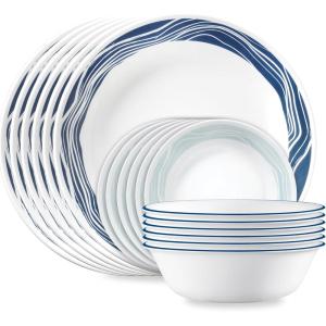 imageCorelle Vitrelle 18 Piece Glass Dinnerware Sets Service for 6 Triple Layer Chip ampamp Crack Resistant Glass Plate and Bowl Sets LailaAcadia
