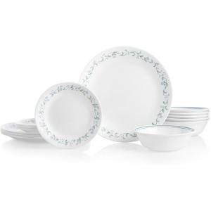 imageCorelle Vitrelle 18 Piece Glass Dinnerware Sets Service for 6 Triple Layer Chip ampamp Crack Resistant Glass Plate and Bowl Sets LailaCountry Cottage