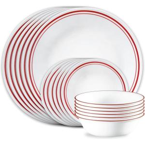 imageCorelle Vitrelle 18 Piece Glass Dinnerware Sets Service for 6 Triple Layer Chip ampamp Crack Resistant Glass Plate and Bowl Sets LailaLogan