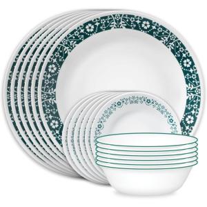 imageCorelle Vitrelle 18 Piece Glass Dinnerware Sets Service for 6 Triple Layer Chip ampamp Crack Resistant Glass Plate and Bowl Sets LailaPenelope