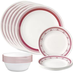imageCorelle Vitrelle 18 Piece Glass Dinnerware Sets Service for 6 Triple Layer Chip ampamp Crack Resistant Glass Plate and Bowl Sets LailaSadie