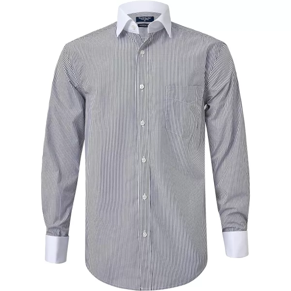 Year In Year Out French Cuff Wrinkle Free Dress Shirt for Men Regular Fit Long Sleeve Wrinkle Resistant Shirt
