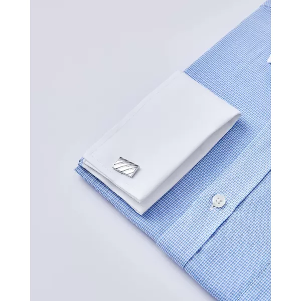 Year In Year Out French Cuff Wrinkle Free Dress Shirt for Men Regular Fit Long Sleeve Wrinkle Resistant Shirt