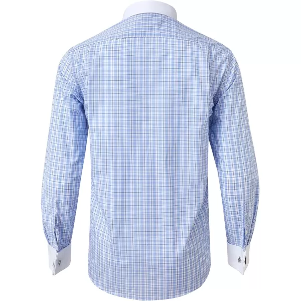 Year In Year Out French Cuff Wrinkle Free Dress Shirt for Men Regular Fit Long Sleeve Wrinkle Resistant Shirt