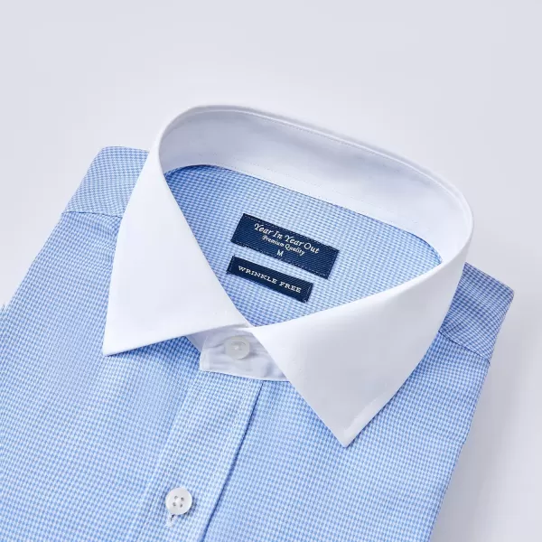 Year In Year Out French Cuff Wrinkle Free Dress Shirt for Men Regular Fit Long Sleeve Wrinkle Resistant Shirt