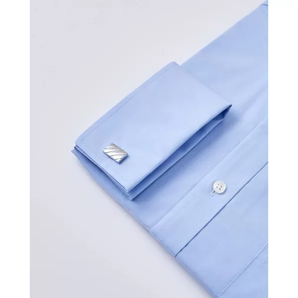 Year In Year Out French Cuff Wrinkle Free Dress Shirt for Men Regular Fit Long Sleeve Wrinkle Resistant Shirt