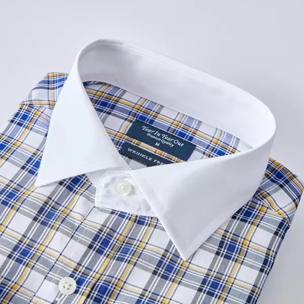 Year In Year Out French Cuff Wrinkle Free Dress Shirt for Men Regular Fit Long Sleeve Wrinkle Resistant Shirt