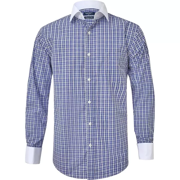 Year In Year Out French Cuff Wrinkle Free Dress Shirt for Men Regular Fit Long Sleeve Wrinkle Resistant Shirt