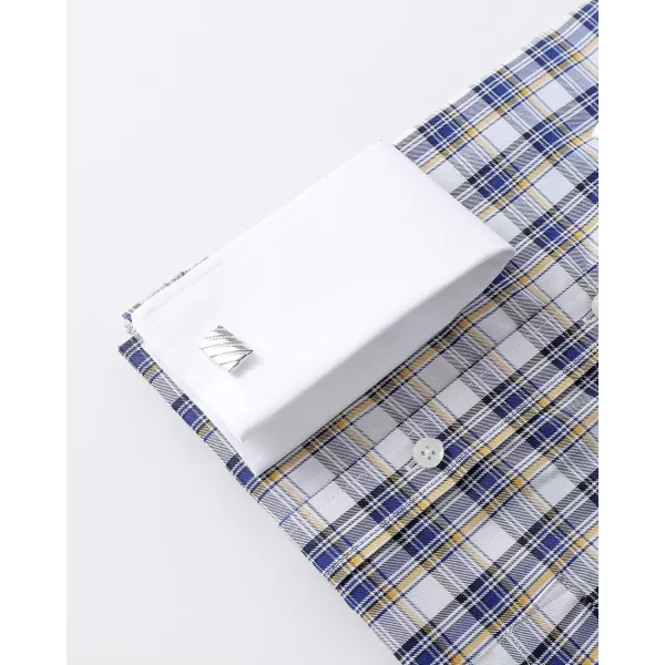 Year In Year Out French Cuff Wrinkle Free Dress Shirt for Men Regular Fit Long Sleeve Wrinkle Resistant Shirt
