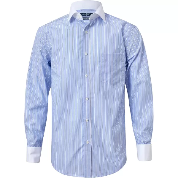 Year In Year Out French Cuff Wrinkle Free Dress Shirt for Men Regular Fit Long Sleeve Wrinkle Resistant Shirt