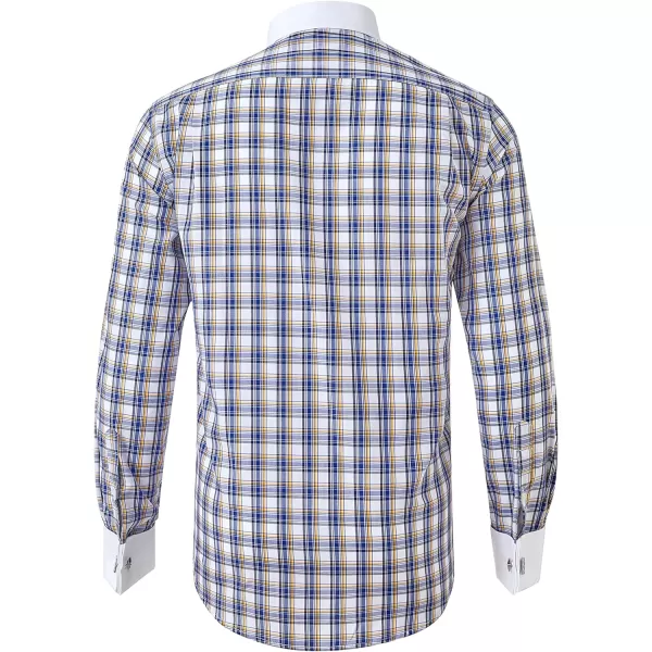 Year In Year Out French Cuff Wrinkle Free Dress Shirt for Men Regular Fit Long Sleeve Wrinkle Resistant Shirt