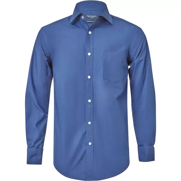 Year In Year Out French Cuff Wrinkle Free Dress Shirt for Men Regular Fit Long Sleeve Wrinkle Resistant Shirt