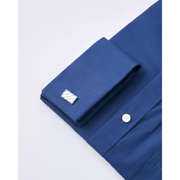 Year In Year Out French Cuff Wrinkle Free Dress Shirt for Men Regular Fit Long Sleeve Wrinkle Resistant Shirt