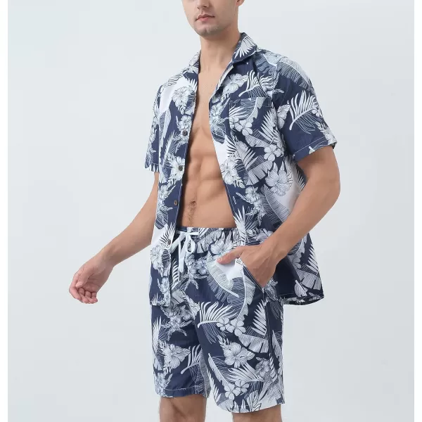 Year In Year Out Hawaiian Shirts And Shorts Sets For Men Regular Fit Casual Hawaiian Shirts Sets With Quick To Dry Effect