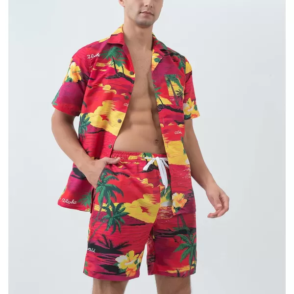 Year In Year Out Hawaiian Shirts And Shorts Sets For Men Regular Fit Casual Hawaiian Shirts Sets With Quick To Dry Effect